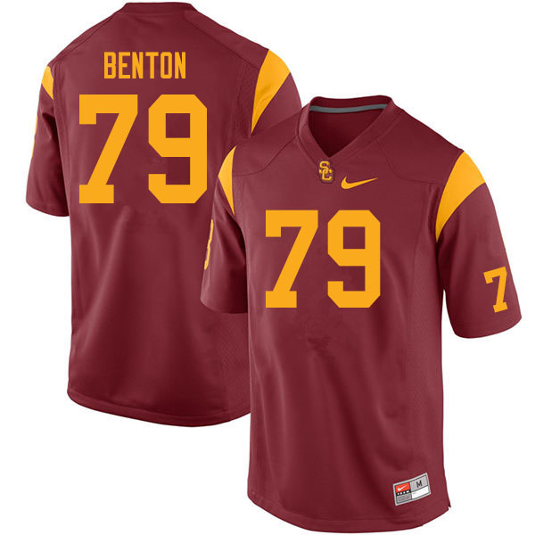 Men #79 De'jon Benton USC Trojans College Football Jerseys Sale-Cardinal